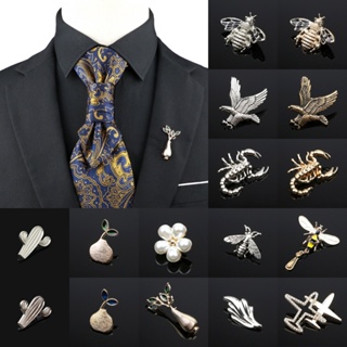British Style Crown Cross Shape Brooch Tassel Chain Lapel Pin Retro Corsage  Suit Accessory Female Corsage Men Accessories