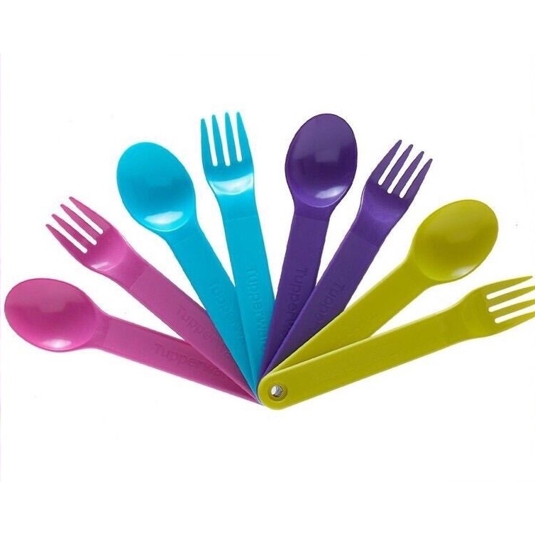 Tupperware Cutlery Set /Cutleries/ Sudu Garfu Plastik/ Travel/Portable