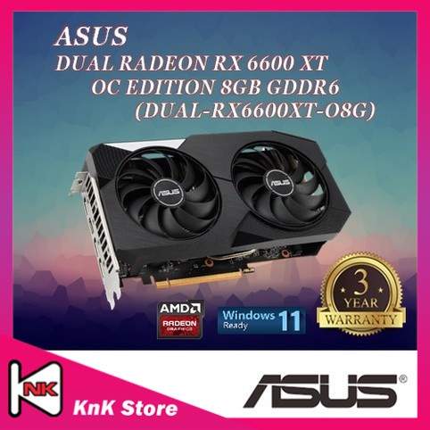 ASUS DUAL RADEON RX 6600 XT OC EDITION 8GB GDDR6 Graphics Card ( DUAL ...
