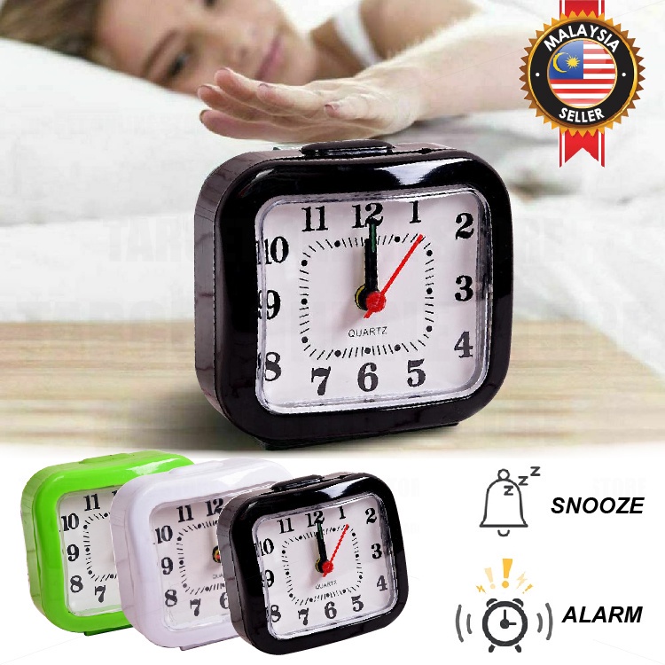 Quartz Mini Alarm Clocks Analog Snooze Desk Bedside Portable Small