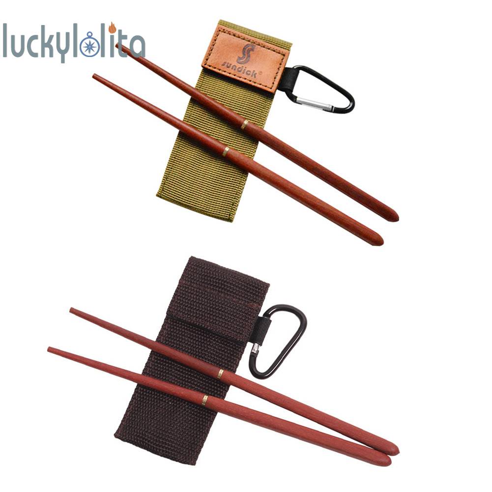 1 Pair Mahogany Folding Chopsticks Outdoor Camping Picnic Travel