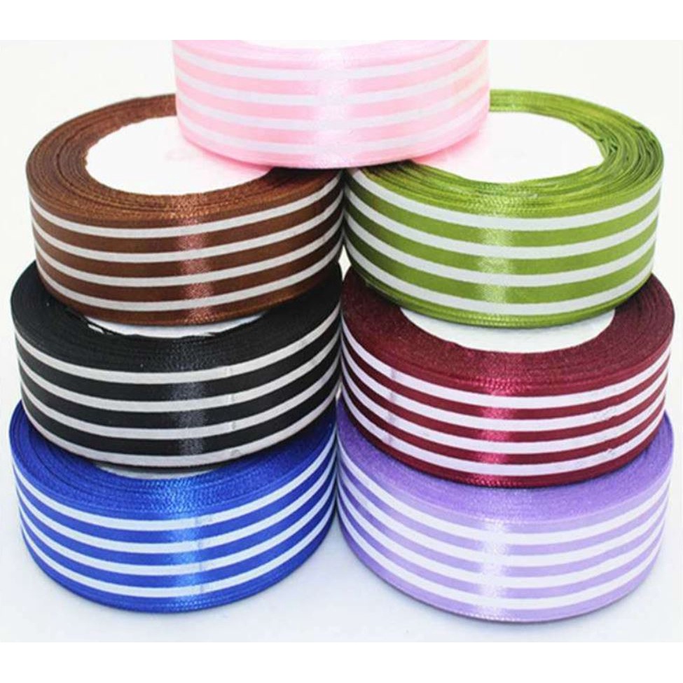 5.5M 2.5cm Stripe Grosgrain Ribbon Gift Wrap Ribbon Decoration Ribbons ...