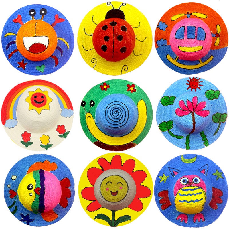 Children's Straw Hat DIY Painted Graffiti Hat Handpainted Blank Hat