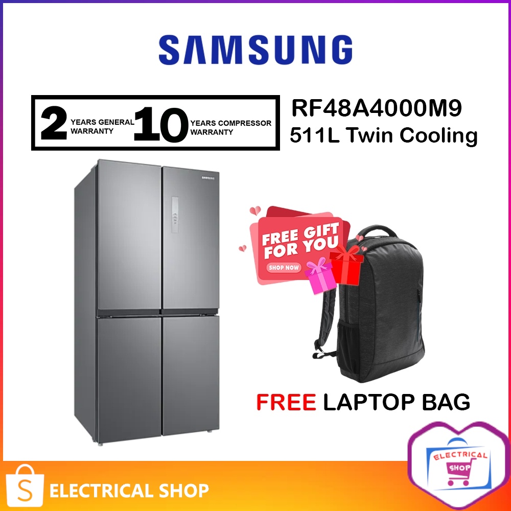 Samsung French Door Inverter Black Matt/Silver Matt (511L) [Free