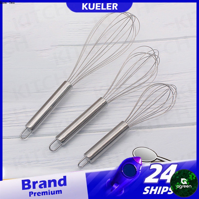 AC 10 Inches Stainless Steel Pipe Handle Manual Whisk Small Stirring Stick Household Baking
