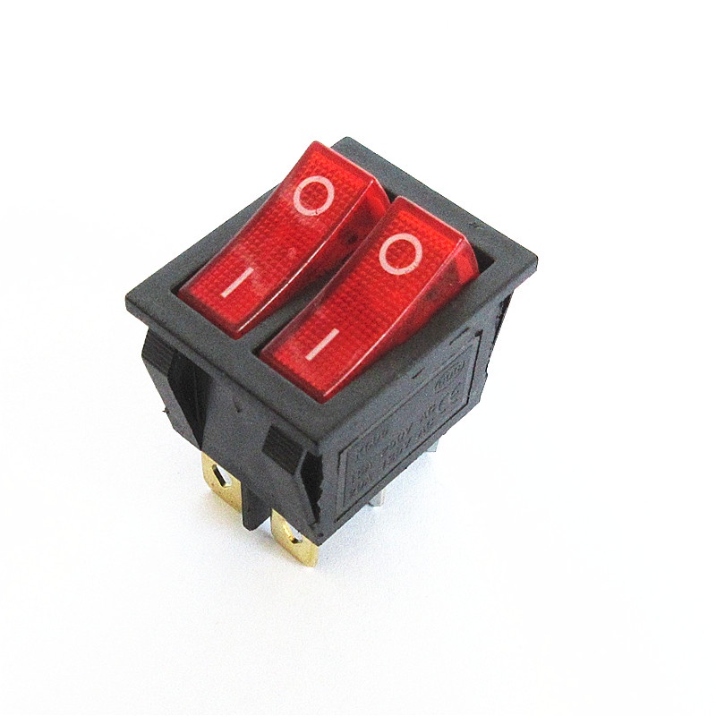 Double Rocker Switch Red Green with Light 2-speed 6-pin Power Push ...