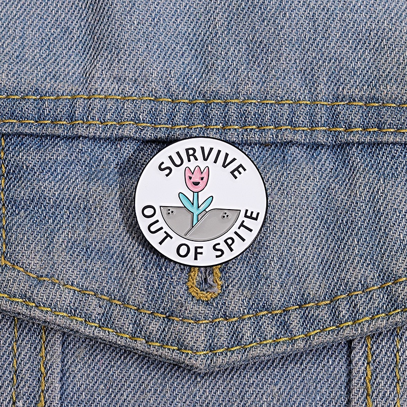 Cute Quotes Banner Enamel Pins Cartoon Colorful Slogan Brooches Badges ...