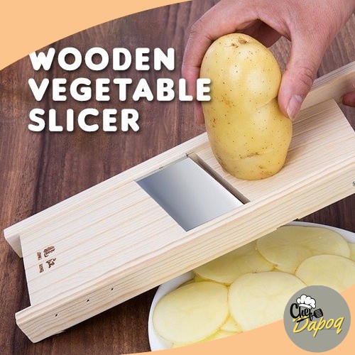 DC - Peeler Cutter Potato Slicer Adjustable Thickness Wooden Fruit Vegetable  - Pengagat Sayur / Ubi Kentang Kerepek