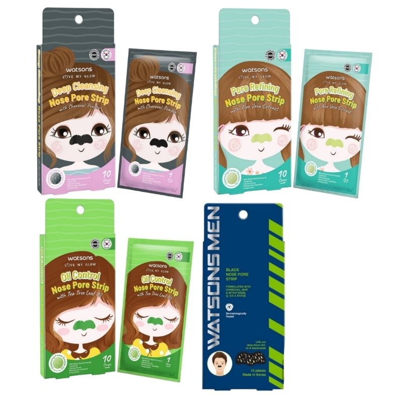 Watsons Nose Pore Strip Blackhead Men Remover 10 Sheet /Pack Shopee