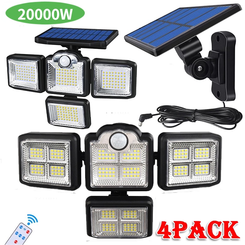 20000W 198SMD Solar Wall Light Waterproof Solar Garden Light Auton on ...