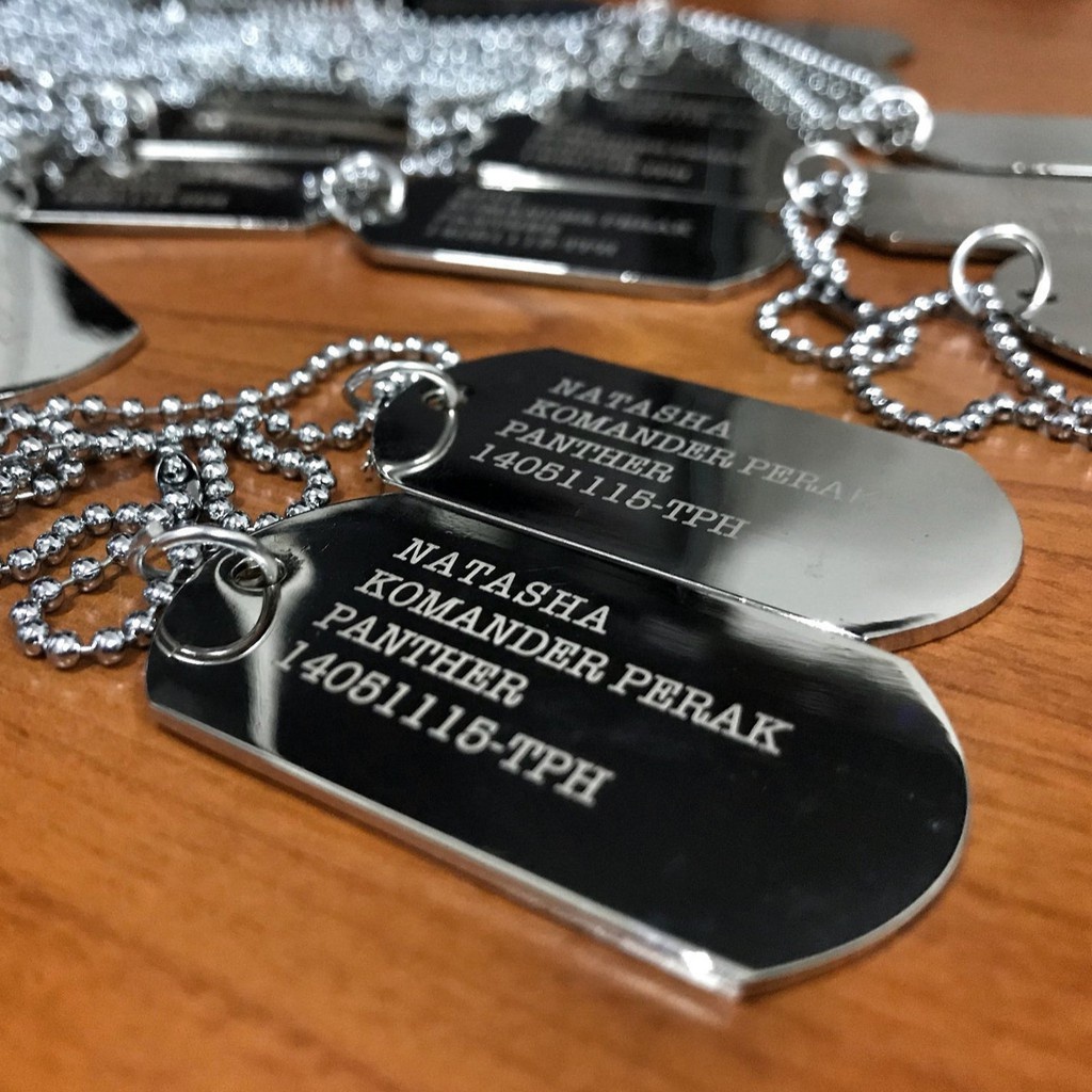 Engrave personalized chain name Army military dog tag necklace Shopee Malaysia