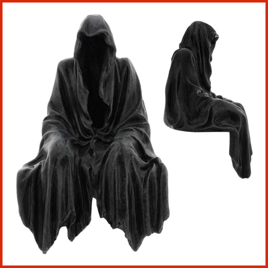 Grim Reaper Decor The Creeper Reaper Sitting Statue Creepy Halloween ...