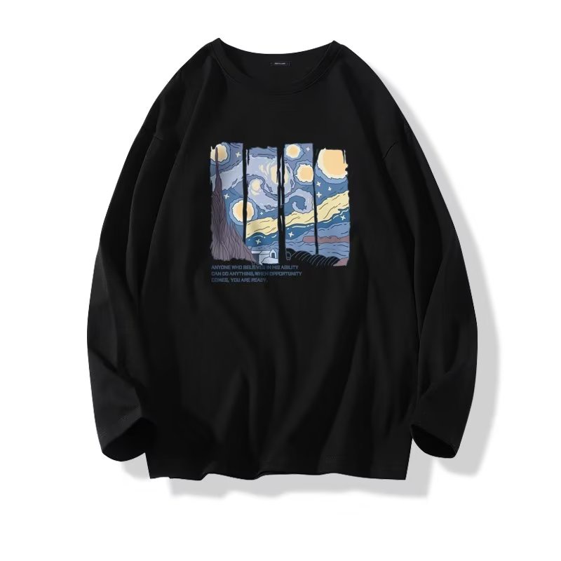 American style Starry Sky Van Gogh Print Man Women Couple Unisex ...