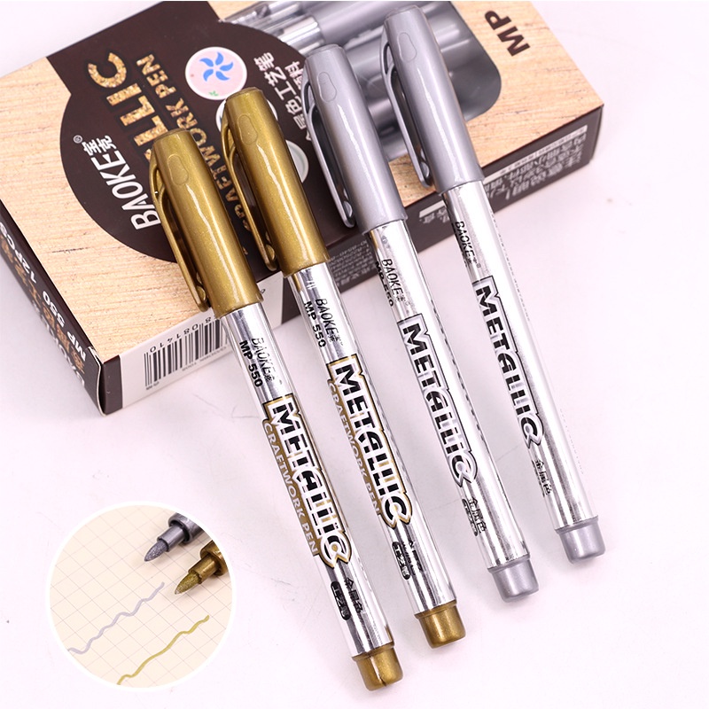 1Pcs Gold Silver Waterproof Metallic Pen Metal color craft pen ...