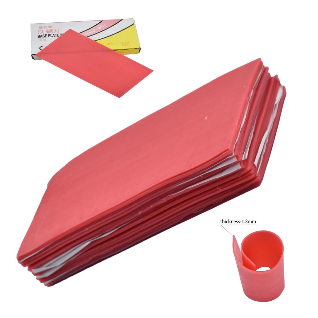 Dental Lab Base Plate Wax Red Dental Wax Sheets Dentist Auxiliary