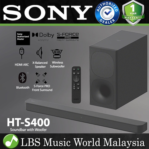 Sony HTS400 2.1 Ch Soundbar with Powerful Wireless Subwoofer with