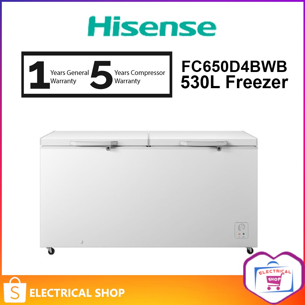 Hisense 530L Chest Freezer FC650D4BWB Fridge 8 in 1 LED with Safety