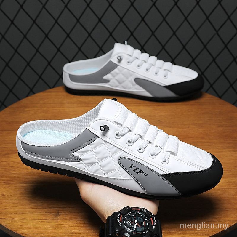 2024 Summer New Style Outer Wear One-Pedal Half Casual Heelless Shoes men  shoes