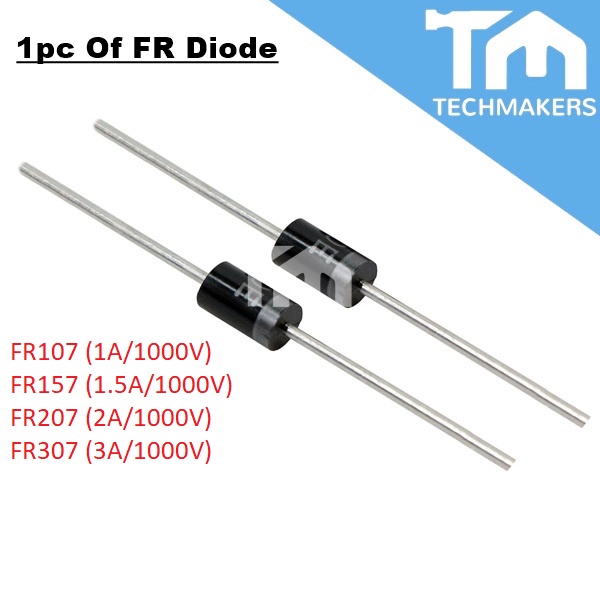 FR107 FR157 FR207 FR307 FR 107 157 207 307 Fast Recovery Power Diode for Rectifier (Better than 1N4001 1N4004 1N4007)