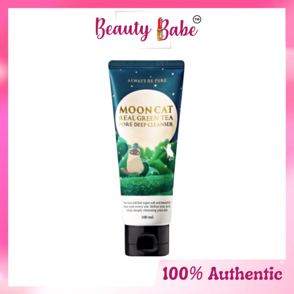 Always Be Pure Mooncat Real Green Tea Pore Deep Cleanser 100ml | Shopee ...