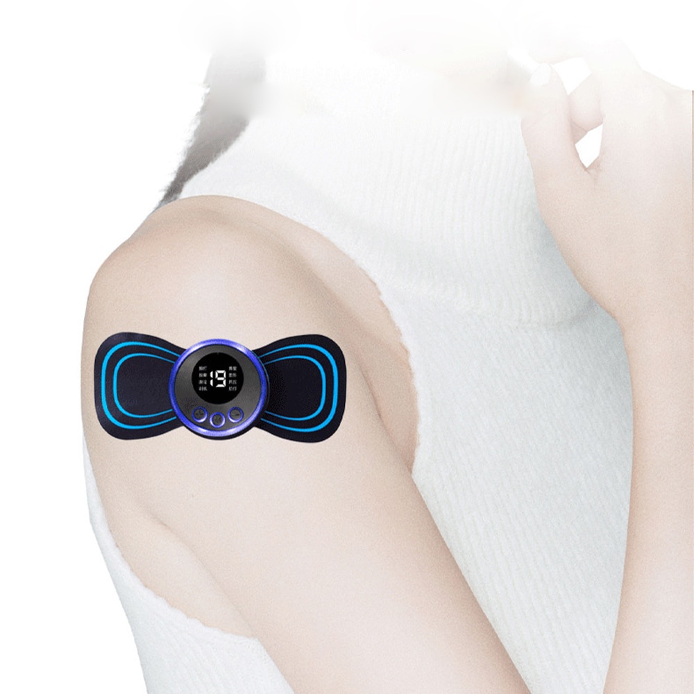 LCD Display EMS Neck Massage Electric Massager Cervical Neck Back Patch ...
