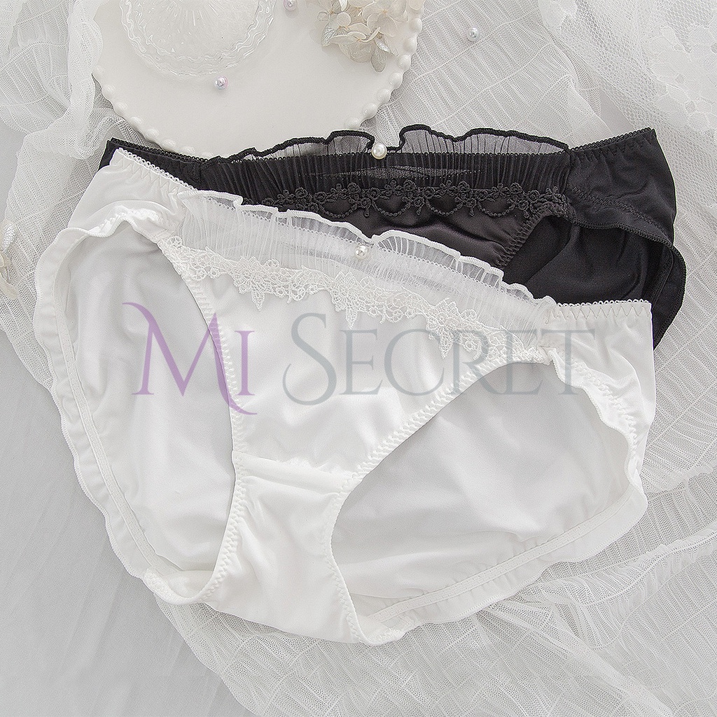 Ice Silk Panties Super Soft Low Waist Panties Lace Panties 日系云柔牛奶丝低腰内裤女