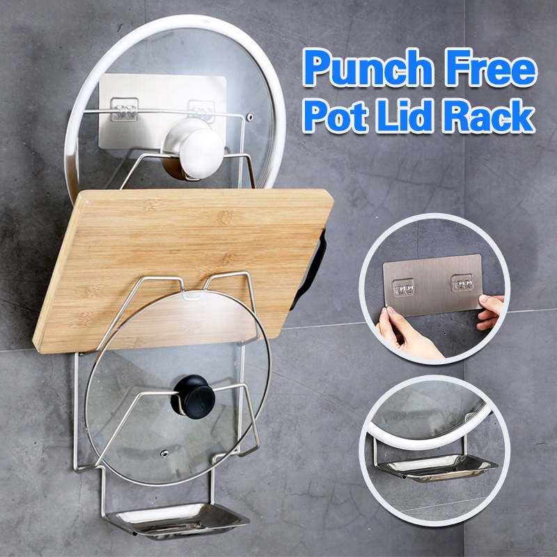 【Ready Stock】Pots Lid Holder Kitchen Organizer Rack Heavy Duty Pan Lid ...