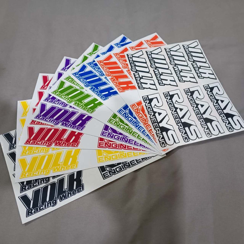 Racing RAYS VOLK Sportrims Sticker 1set 8pcs Sticker Car Sticker ...