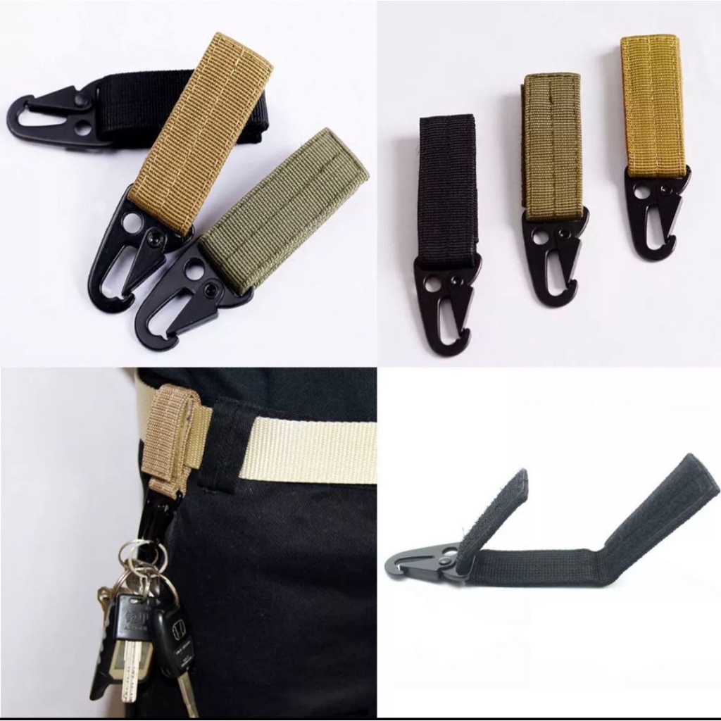 Molle Nylon Metal Light Velcro Belt Clip Key Hook Webbing Backpack ...