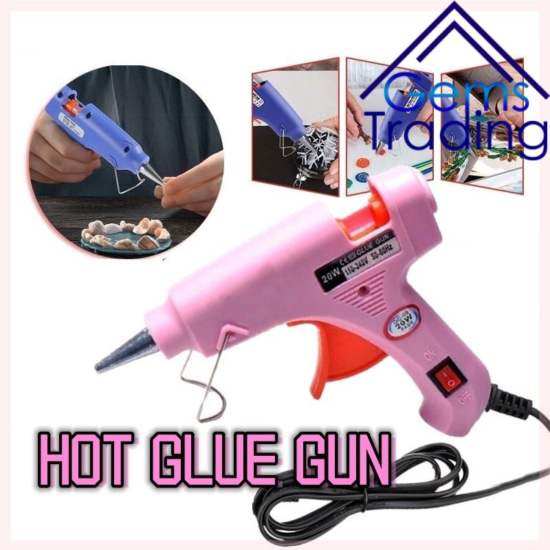 20W Electric Hot Melt Glue Gun Adhesive Heat Temperature Tool DIY ...