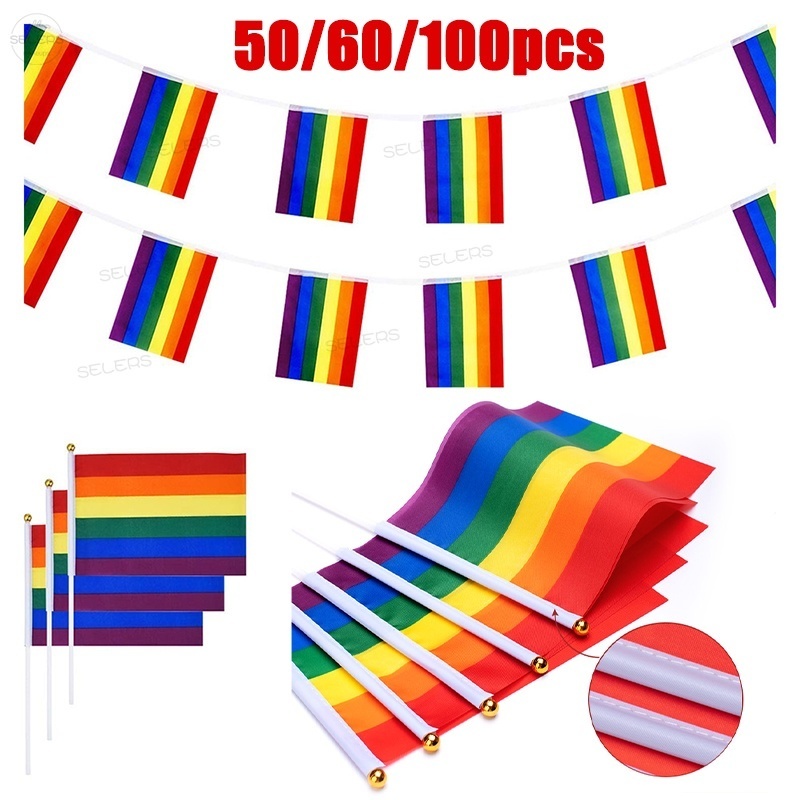 Gay Pride Flags Handheld Rainbow Flags Small Mini Gay Pride Flags with ...