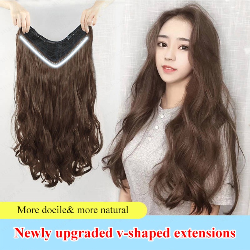 European American Wig Big V Long Hair Extension Piece One Piece Long
