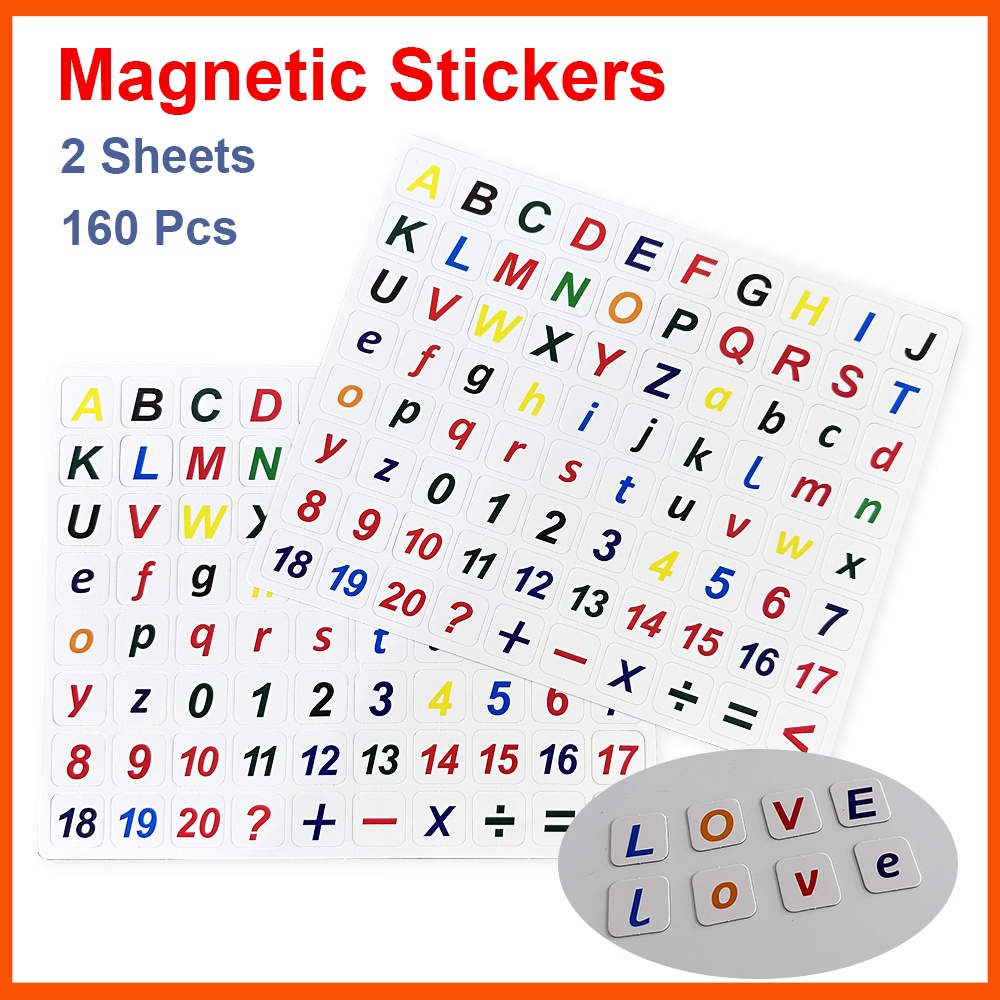 160 pcs Magnetic Letters Alphabet Numbers ABC Magnet Sticker ...