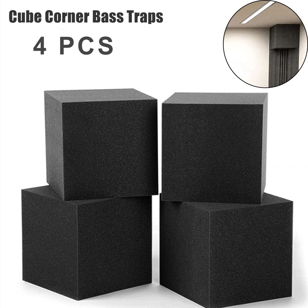 4Pcs/Pack Bass Traps Corner Blocks Cube Acoustic Foam Soundproof Foam ...