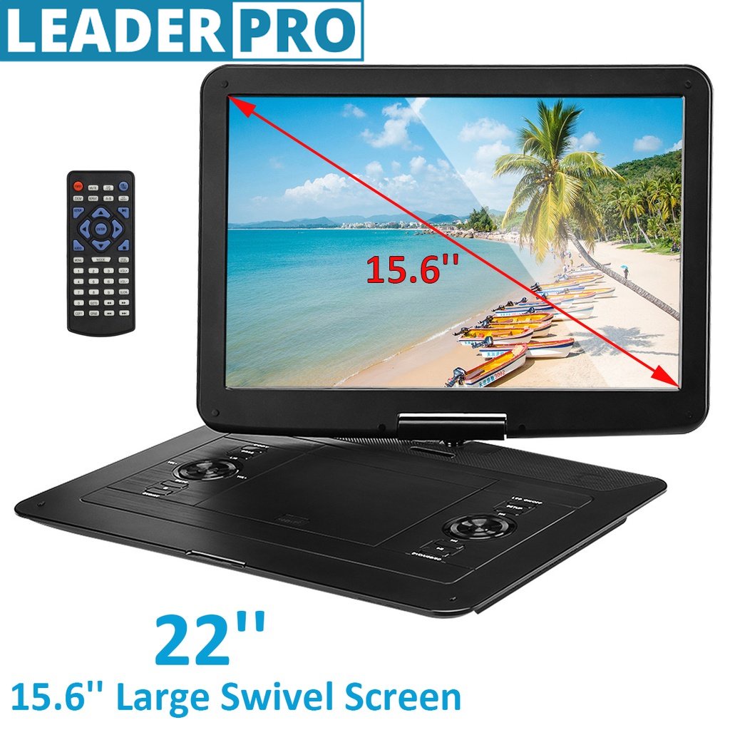 15.6'' Portable DVD Player HD VCD CD TV 270 Degree Rotation Screen HD Video Player Travel Mini