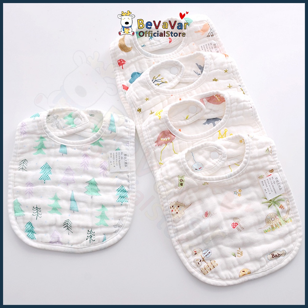 BEVAVAR 8-Layer Baby Bibs Cotton 100% U-shaped Bib Newbron Saliva Towel ...