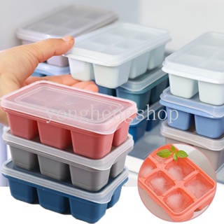 6 10pcs Square Ice Cube Tray With Lid Single Large Ice Cube Mold Summer Ice  Cube Making Box Food Grade Ice Cube Maker Home Decorating Season Home Ice  Making Box