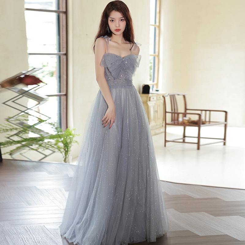 EG-SALE-AME-00152 French evening dress female banquet temperament usually can wear black light luxury niche high-end dress high-end black