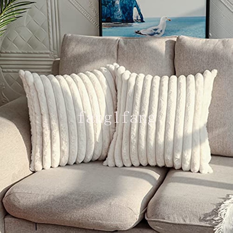 Ready Stock Double-Sided Faux Fur Plush Decorative Throw Pillow