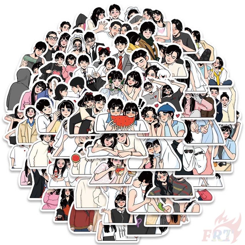 60Pcs/Set Sweet Couple . Love Relationship Guide Series 01 Stickers DIY ...