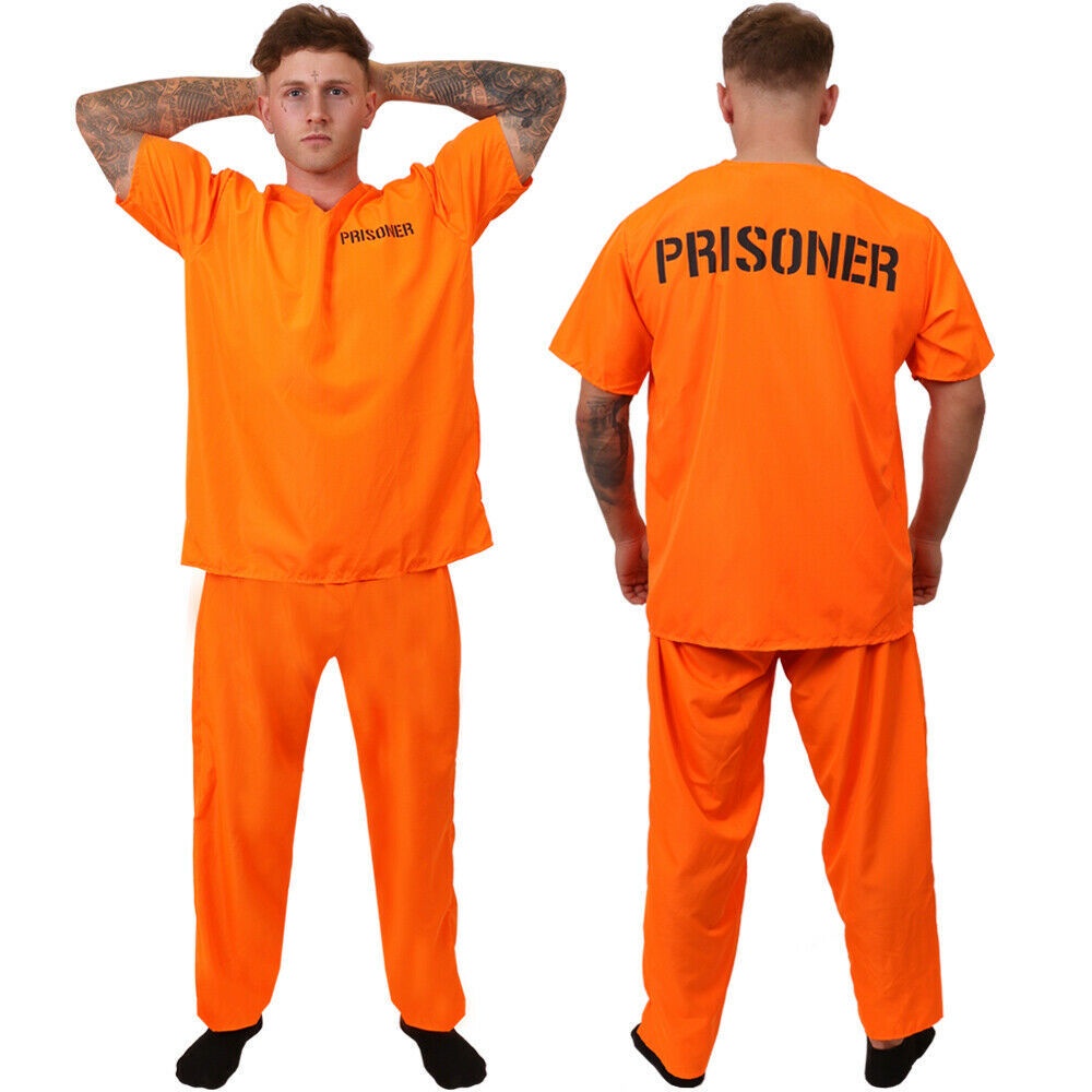Children's Adult Halloween Costume Inmate Costume Prison Uniform ...