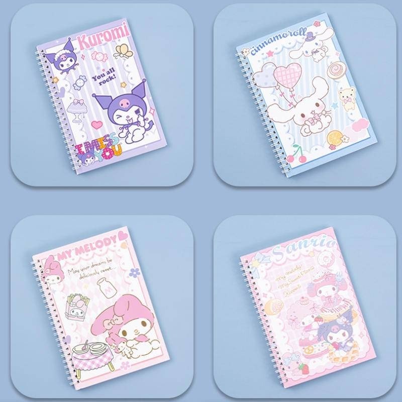 120 Pages Kawaii Sanrios A5 Coil Notebook Cinnamonroll Kuromi My Melody ...