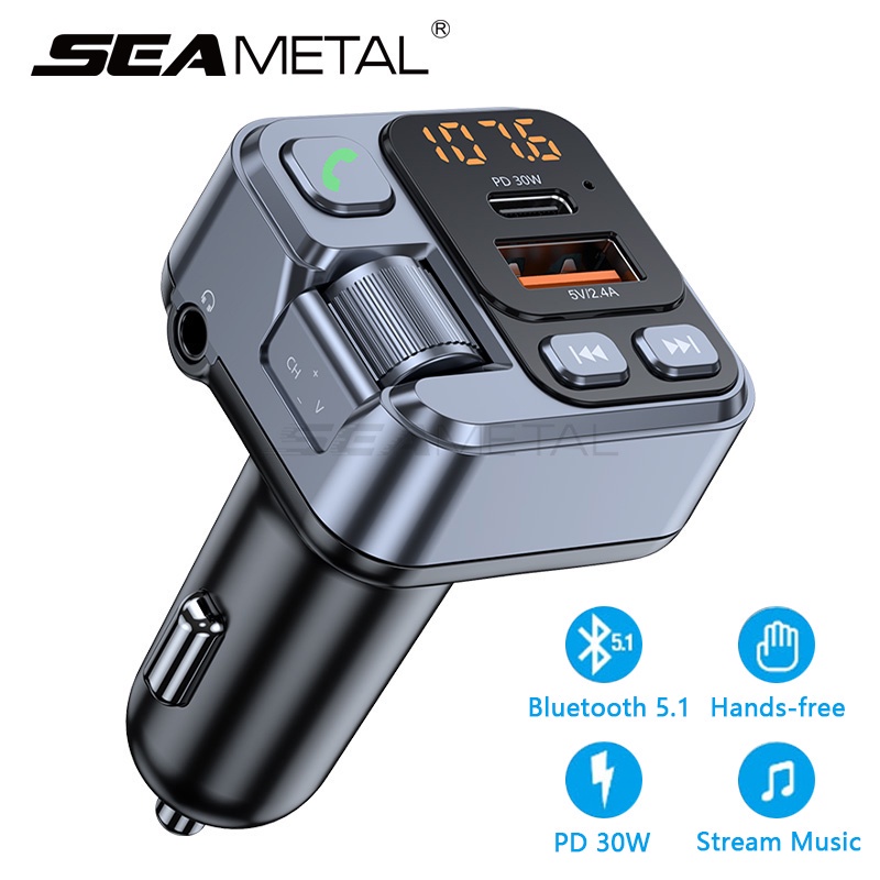SEAMETAL 30W Quick Car Charger Mp3 Player Bluetooth 5.1 HandsFree