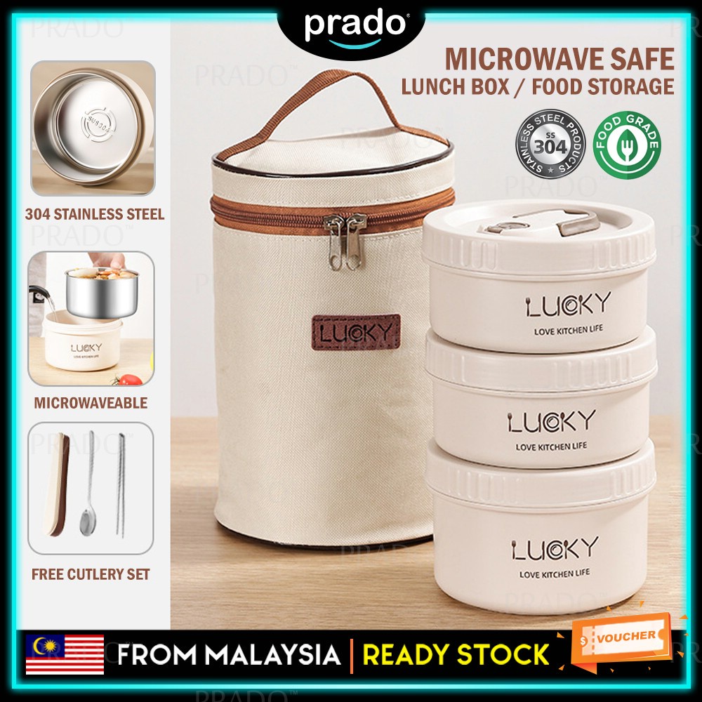 PRADO 304 Stainless Steel Lunch Box Set Insulated Food Storage