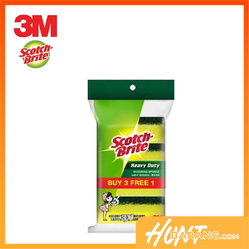 3M SCOTCH-BRITE 21-B Scouring Sponge (1 X 4's) | Shopee Malaysia