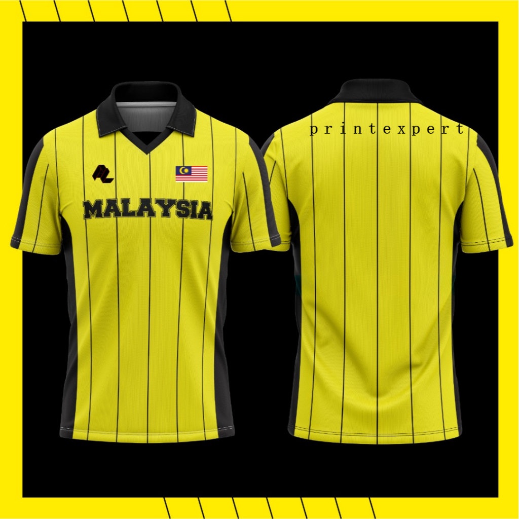 Jersey Malaysia Harimau Malaya Retro Stripe & Collar Lycra 250gsm ...