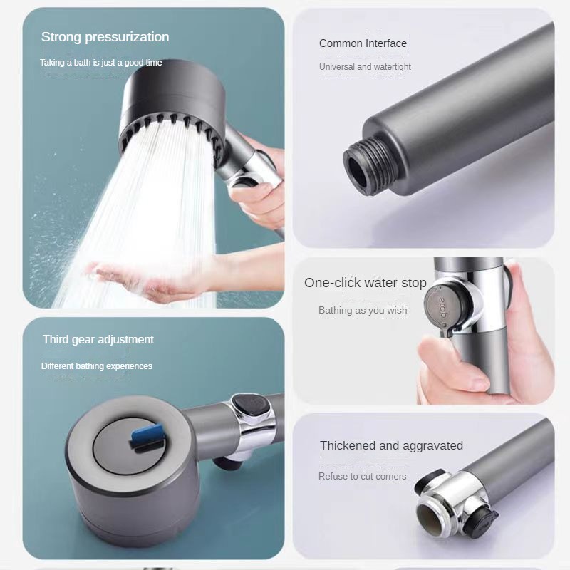 New 3 Modes Adjustable Shower Head High Pressure Water Saving Shower ...