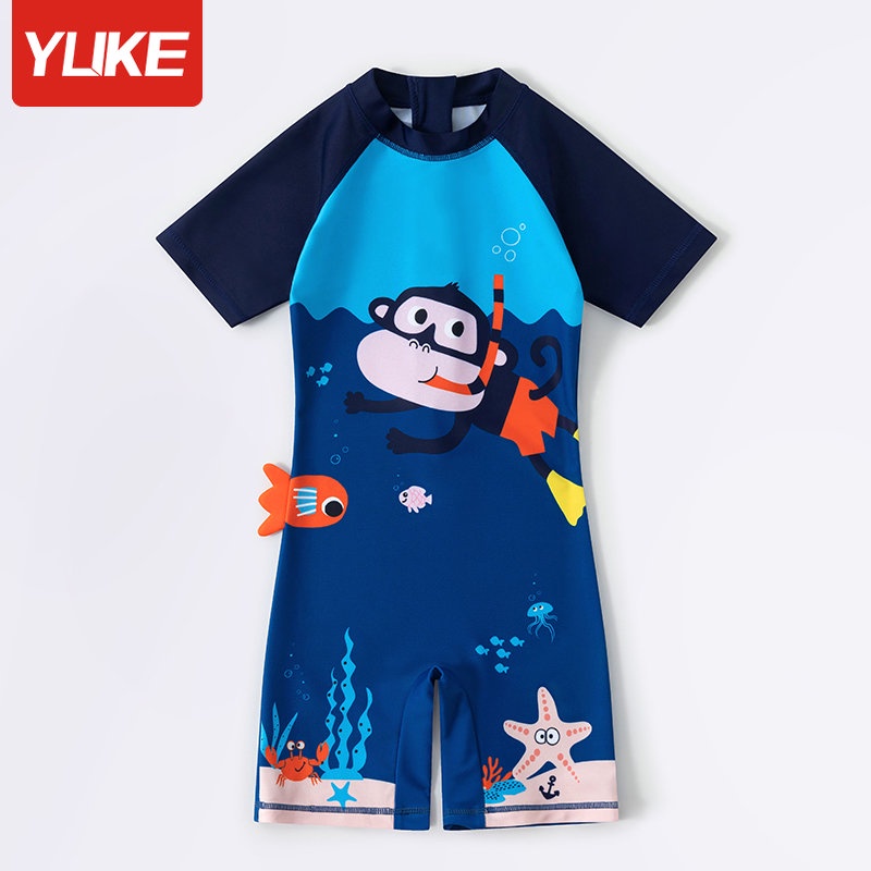 YUKE Swimming Suit Kid Boy One Piece Sun Protection Swimsuit Swimming ...