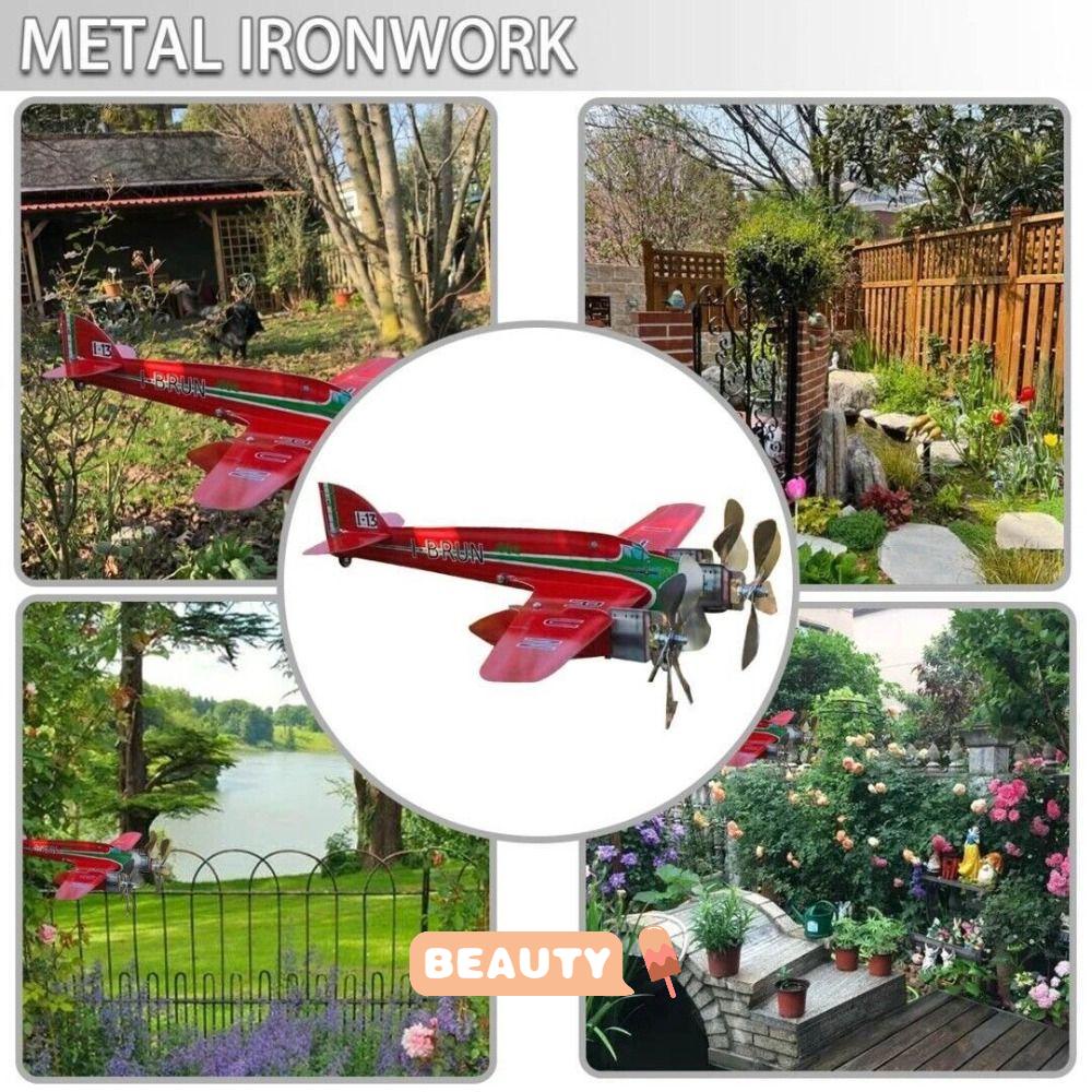 BEAUTYONE Airplane Wind Spinners Creative Wind Direction Compass 3D