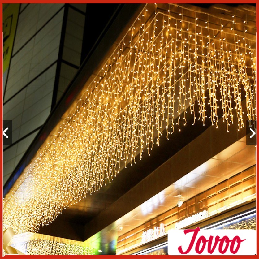 JOVOO LED Fairy Light Icicle Waterfall String Curtain Lights Garland ...